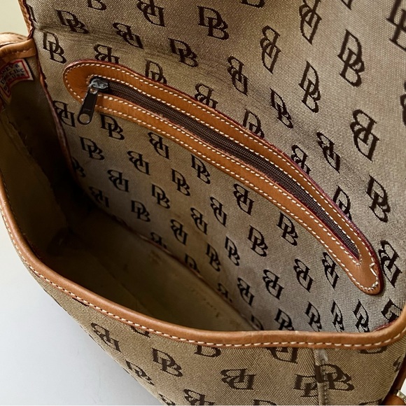 Dooney & Bourke monogram logo canvas and leather crossbody bag - Picture 7 of 15